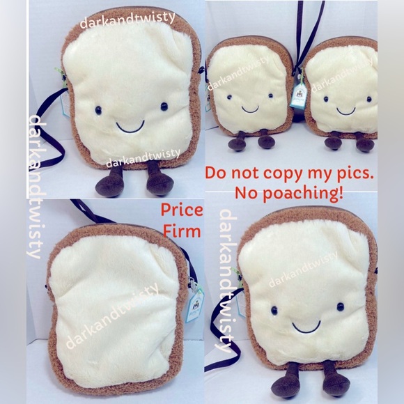 SALE! JELLYCAT AMUSEABLES TOAST CROSSBODY BAG BNWT PRICE FIRM - Picture 3 of 10